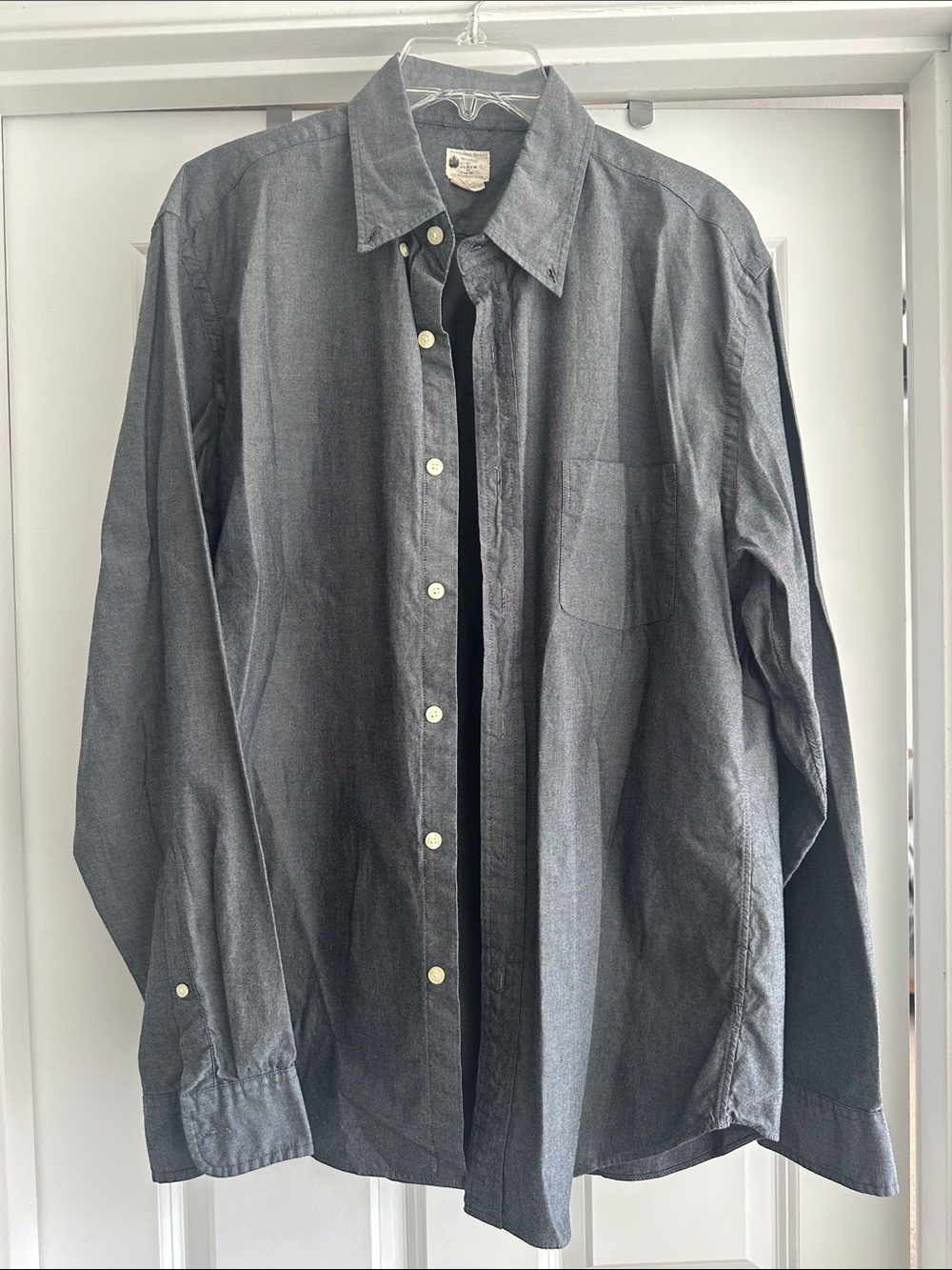 J. Crew Men's Charcoal Gray Button-Down Shirt